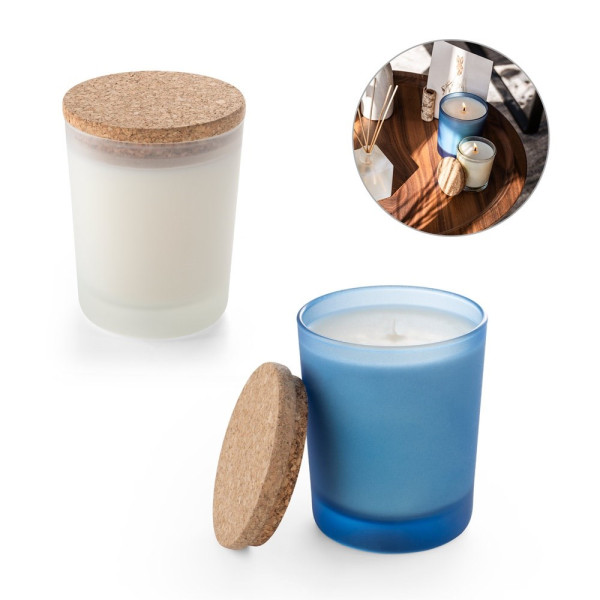 DUVAL. Aromatische kaars in glazen beker met houten deksel 180 g