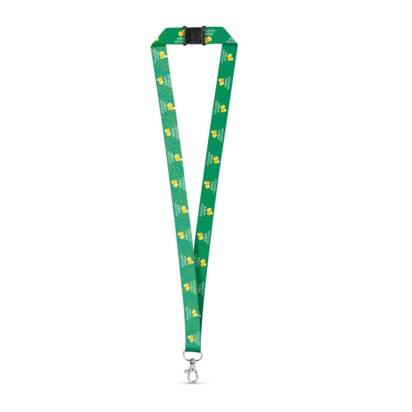 DOVER. Gerecycled polyester (100% rPET) sublimatie lanyard met karabijnhaak