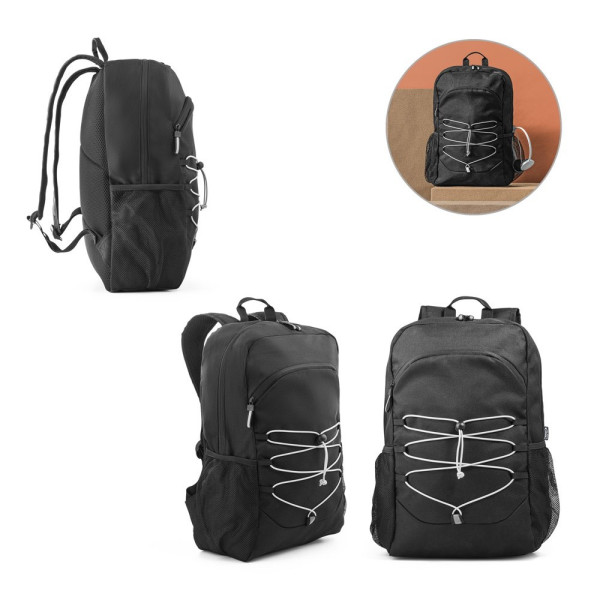 DELFOS BACKPACK. 300D gerecycled polyester en 600D gerecycled polyester laptop rugzak met reflectere