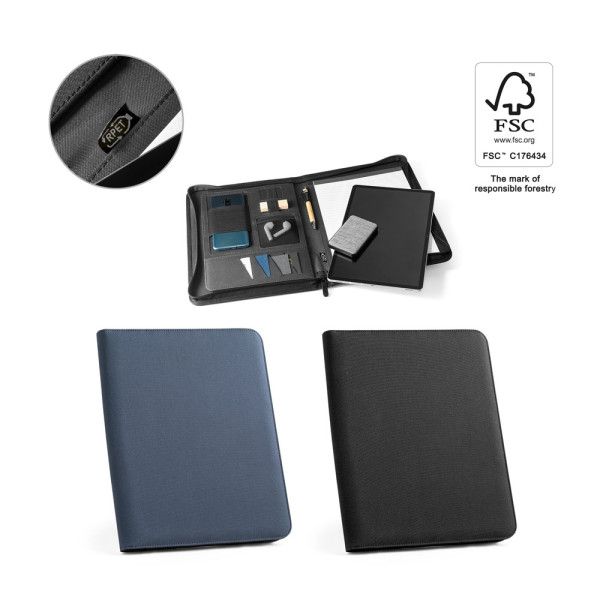 EMERGE FOLDER. A4 map in gerecycled polyester (100% rPET) 300D met rits