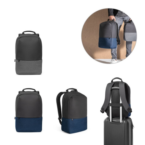 GENOA BPACK. Diefstalbestendige rugzak van 600D gerecycled polyester met hoge dichtheid