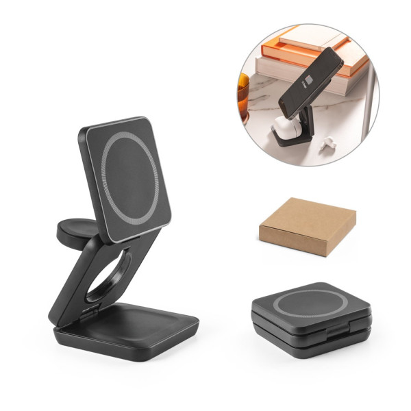 BROGLIE. Supersnelle 15W 3-in-1 magnetische draadloos oplader in gerecycled ABS (100% rABS)